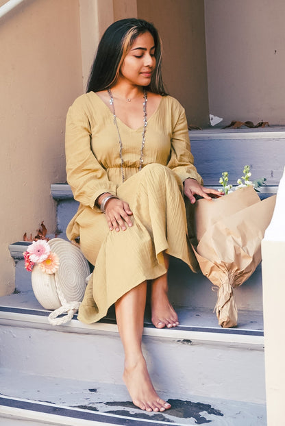 Olive Ocean Ripple Dress