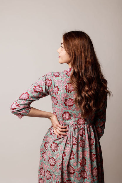 Bagh Handblock Printed Dress - Wildalaya