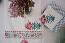 Gulaabi Handblock Printed Table Mats and Napkins (Set of 6) - Wildalaya