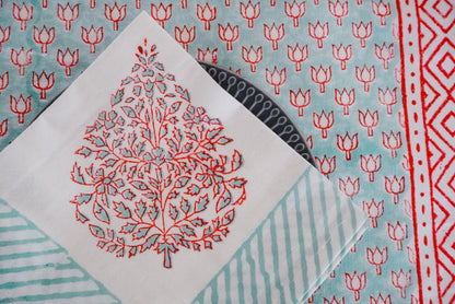 Kamal Phool Table Mats and Napkins (Set of 6) - Wildalaya