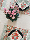 Kesariya Table Mats and Napkins (Set of 6) - Wildalaya - Handblock Table Mats